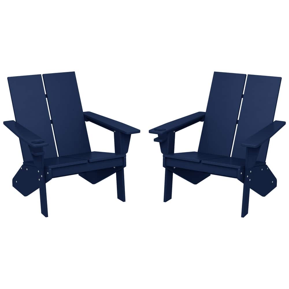Coastin Modern Poly Adirondack Chair (Set of 2), Black