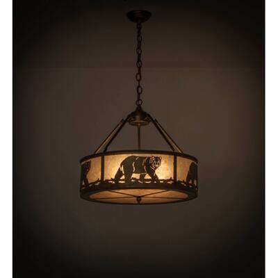 Meyda Tiffany 164099 Black Bear 4 Light 23" Wide Suspension Pendant
