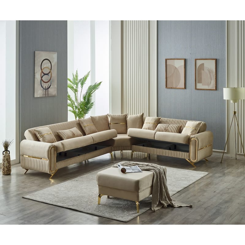 Recai Fabric Sleeper Sectional Sofa