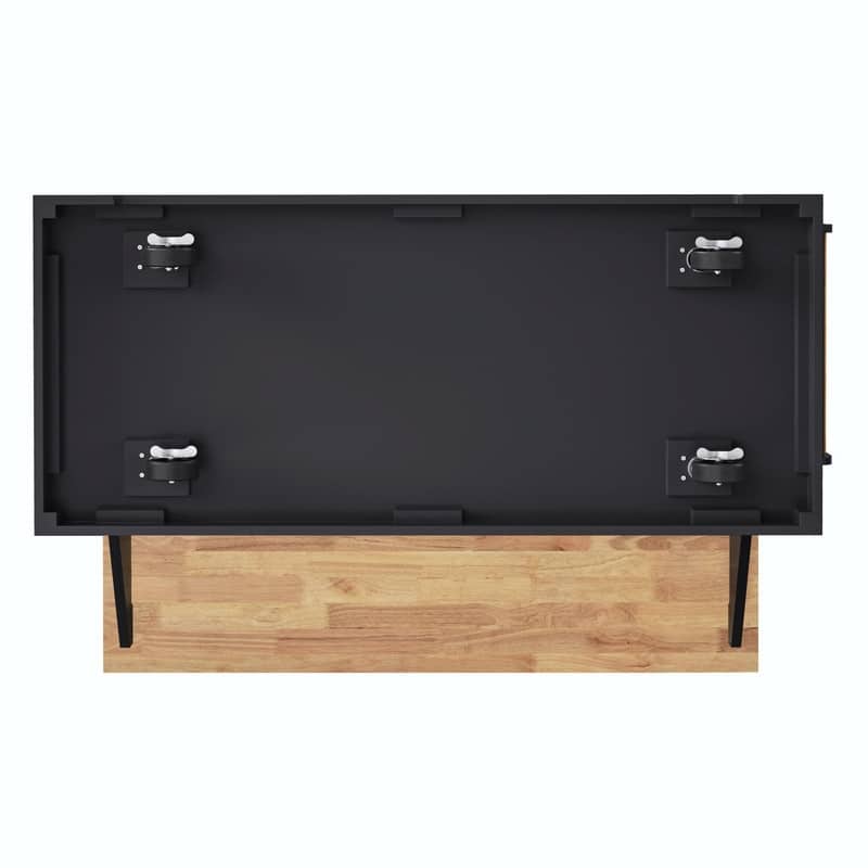 54" Rolling Kitchen Island Cart with Rubberwood Drop Leaf, 4 Doors & 3 Drawers