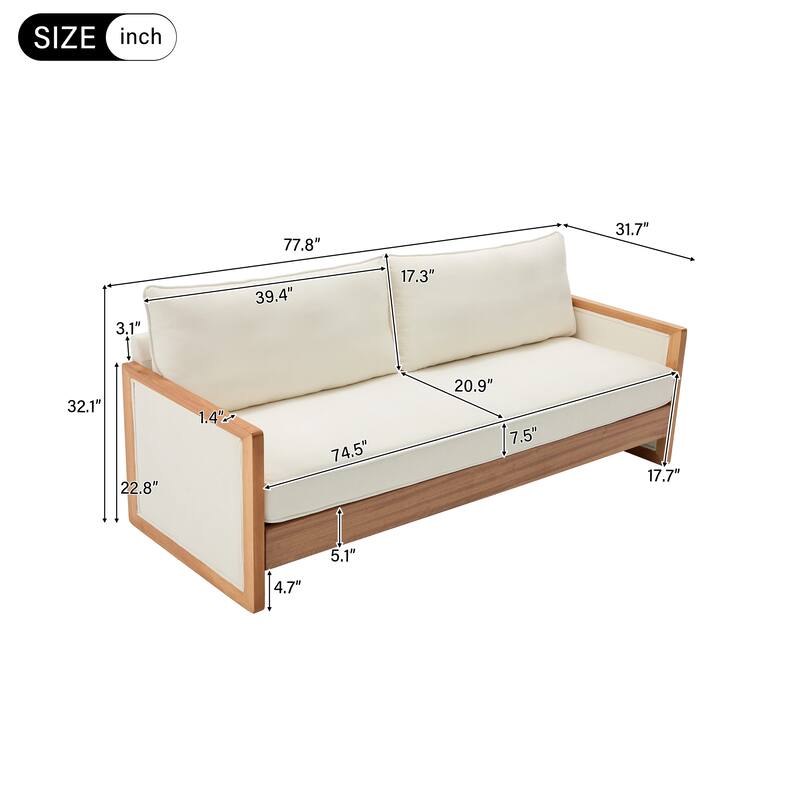Christopher Knight Home - Soft Upholstered 77.8" Chenille 3-Seater Sofa