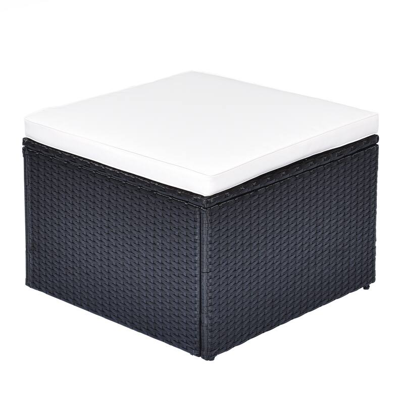 6-piece All-Weather Wicker PE rattan Conversation Sectional Set