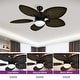 preview thumbnail 6 of 13, 52 Inch Palm leaf Ceiling Fan with LED Light and Remote Control