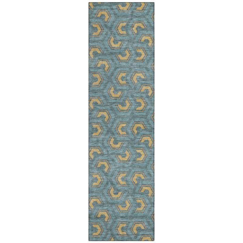 Machine Washable Indoor/ Outdoor Modern Zoa Chantille Rug