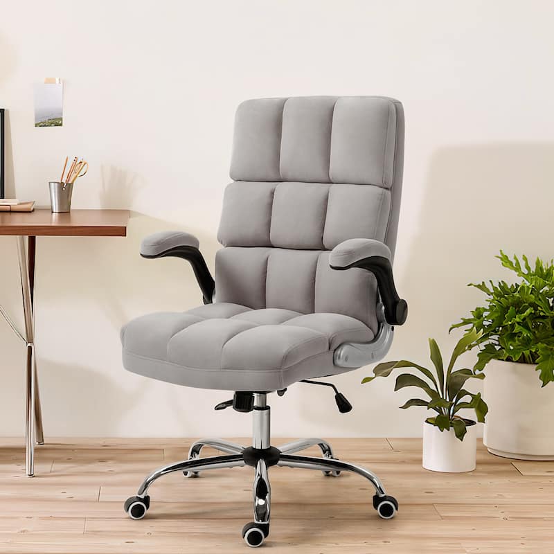 AVAWING Velvet Office Chair Executive Computer Desk Chair - Grey