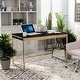 preview thumbnail 11 of 11, Arthur Modern 48-inch Steel Computer Desk with Charging Ports by Furniture of America Black