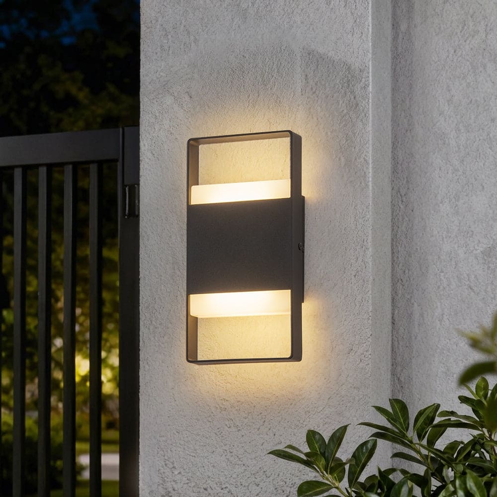 Modern Dimmable LED Outdoor Wall Sconce Rectangular Exterior Light