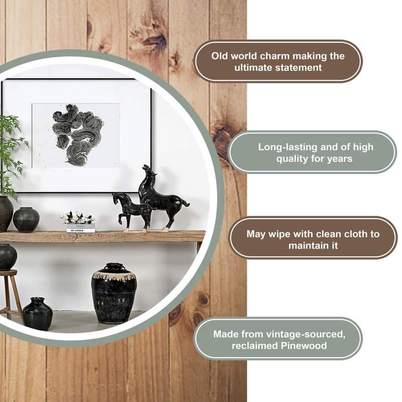 Approx. 8-9Ft Long Vintage Waterfall Console Table Weathered Natural Wood (Size And Finish Vary)