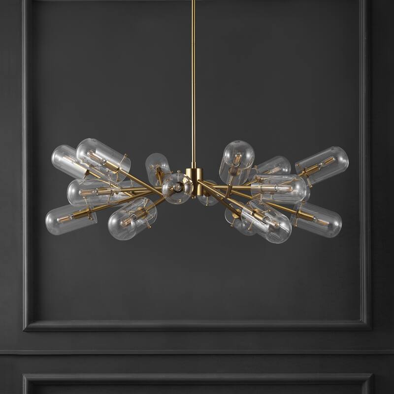 SAFAVIEH Couture Pricilla Retro Mid-Century Modern Metal/Glass Sputnik Chandelier - 45 In. W x 45 In. D x 29 / 59 In. H