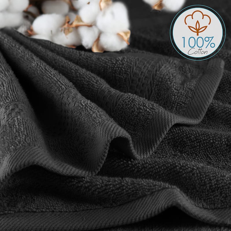Hearth & Harbor 100 Percent Cotton Ultra Soft and Highly Absorbent Set of 12 Multipurpose Wash Cloths - 13 inches x 13 inches.