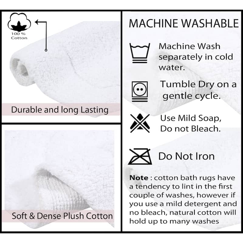 Home Weavers Bathroom Rug, Cotton Soft, Water Absorbent Bath Rug, Non Slip Shower Rug Machine Washable 22"x60" Runner