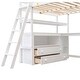preview thumbnail 15 of 32, Wood Loft Bed Sturdy Frame with Desk and Shelves,2 Drawers,Full Size