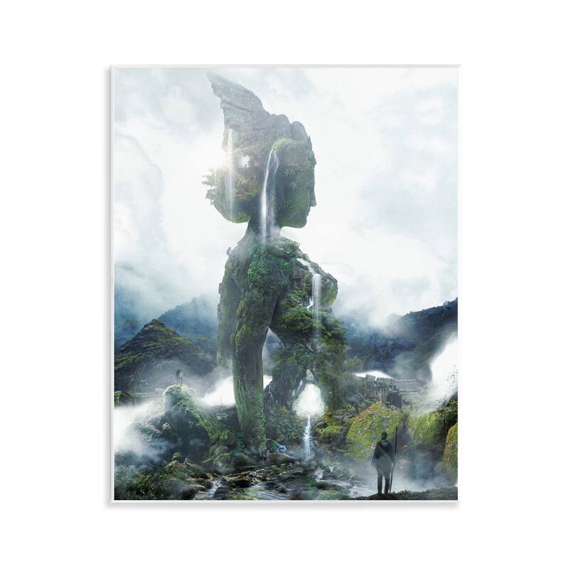 Stupell Mossy Nature Statue of Woman Wall Plaque Art Design By Barrett Biggers - 11 x 14