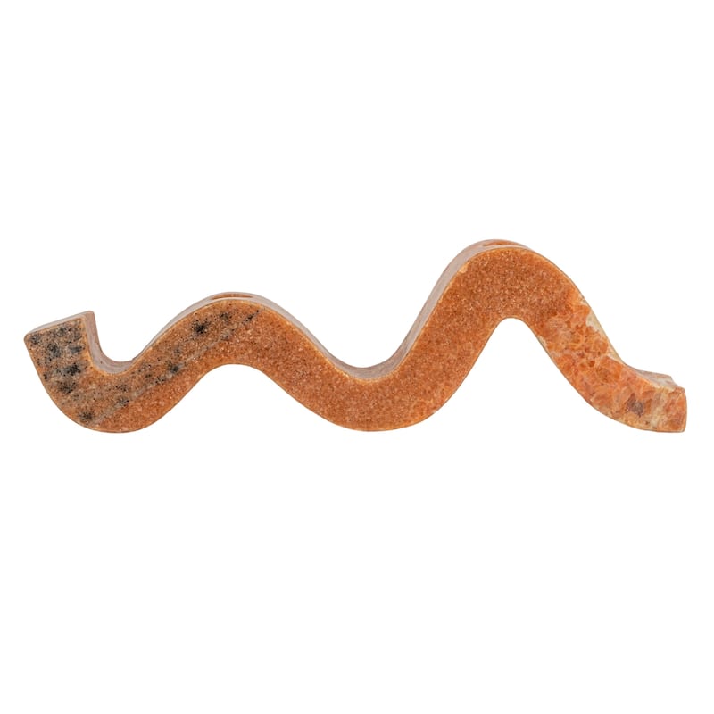 Marble Wave Double Taper Candle Holder - 14.5"L x 4.0"W x 2.0"H