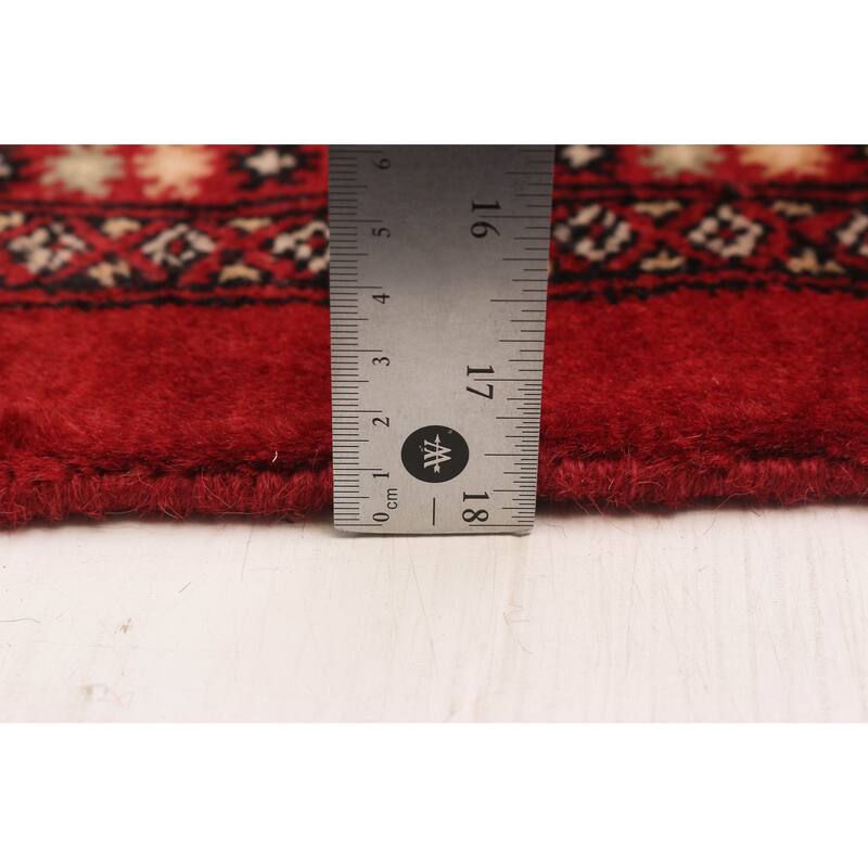 ECARPETGALLERY Hand-knotted Finest Peshawar Bokhara Red Wool Rug - 8'2 x 9'10