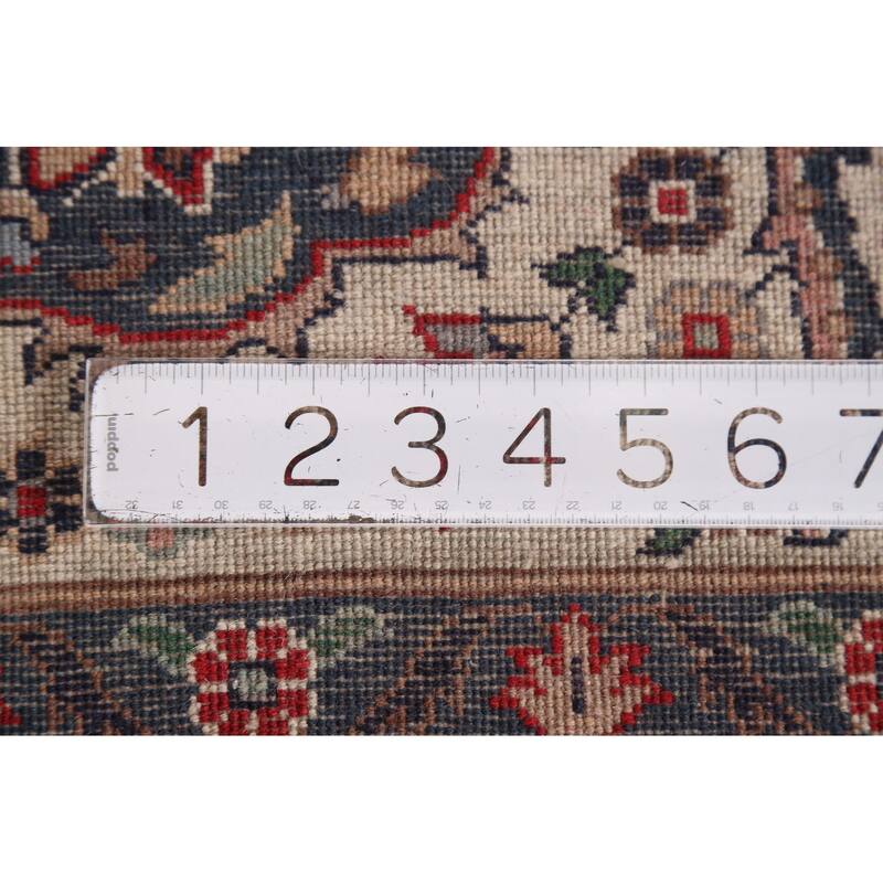 Floral Red Kashan Indian Area Rug Handmade Wool Carpet - 6'1"x 9'4"