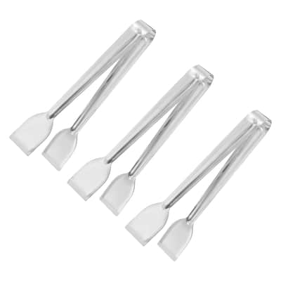 Serving Tongs, 8 Inch Stainless Steel Ice Tong for Bar, Cafe, Silver