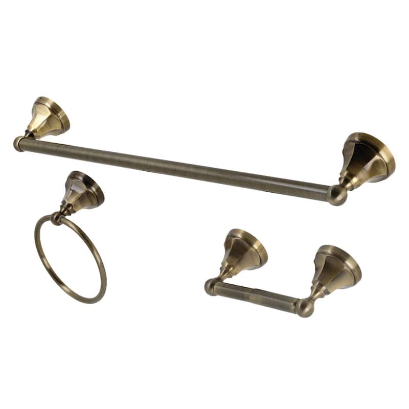 Kingston Brass Metropolitan 3 Piece Bathroom Package with 24" Towel - Antique Brass