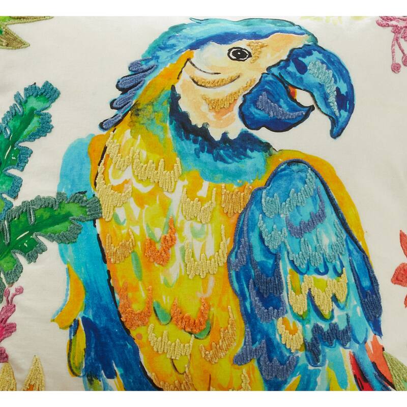 Throw Pillow With Parrot Design