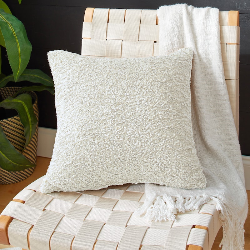 Sorra Home Indoor Soft-Textured Knife Edge Square Pillow - 20 in - Zazzle Quartz