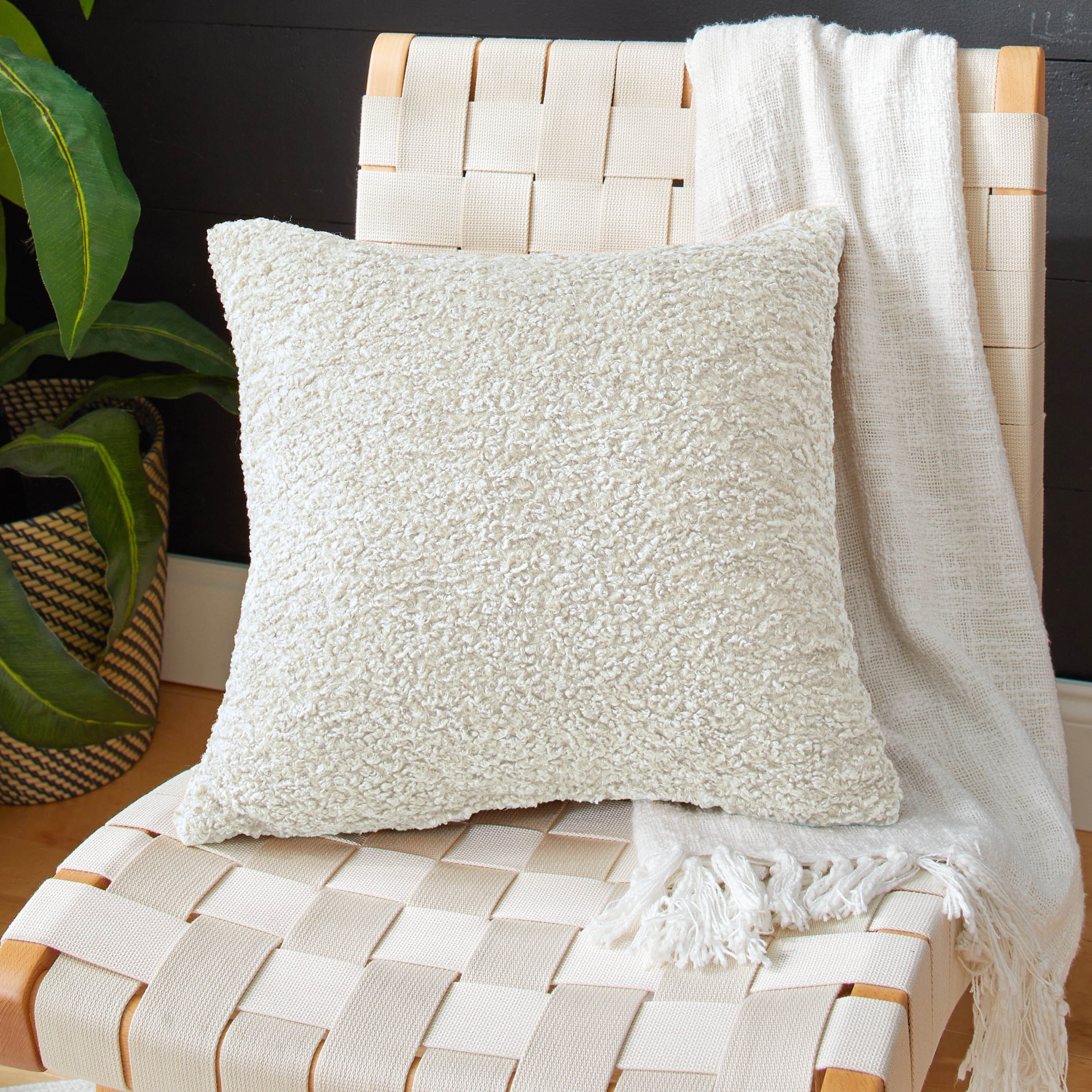 Sorra Home Indoor Soft-Textured Knife Edge Square Pillow