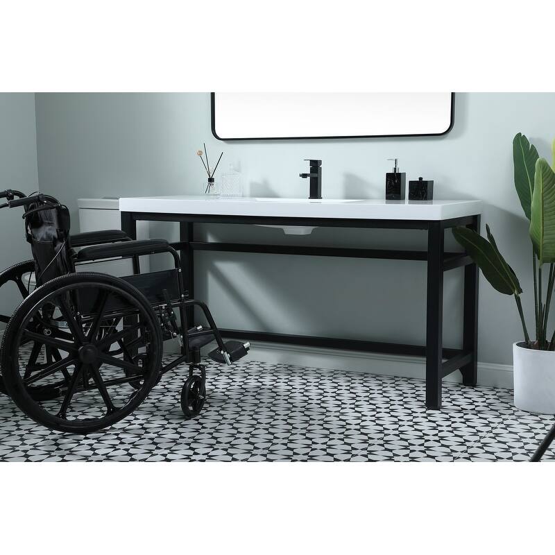 Elegant Lighting VF14560 Raya 60" Free Standing Single Basin Vanity