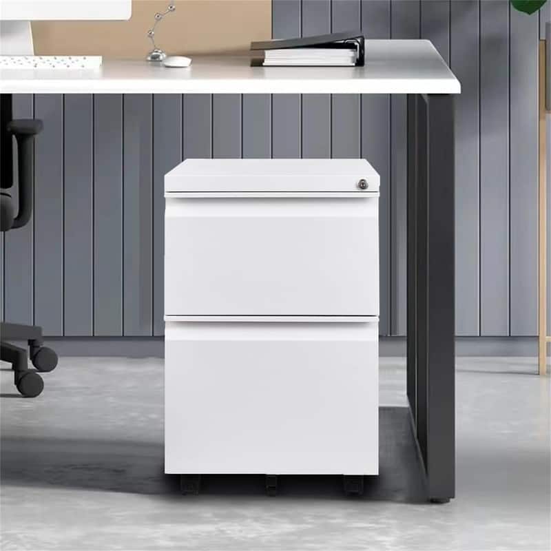 2-Drawer Mobile File Cabinet with Lock - 17"D x 24"W x 15"H
