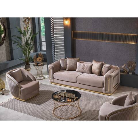 Fans Square Arms 2-piece Living Room Set