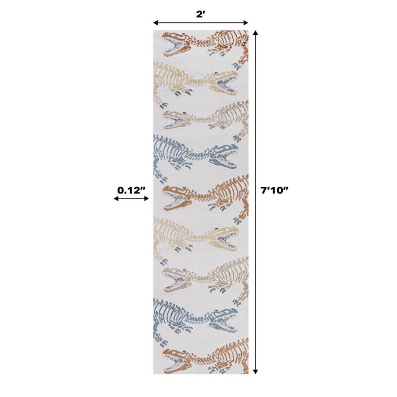 JONATHAN Y Duenas T-Rex Modern Kids Machine-Washable Area Rug