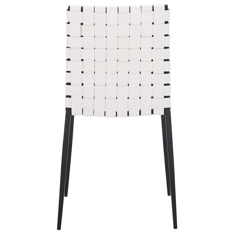 SAFAVIEH Monnie Woven Leather Dining Chair (Set of 2) - 15.8" W x 19.8" L x 33.5" H - 16Wx20Dx34H