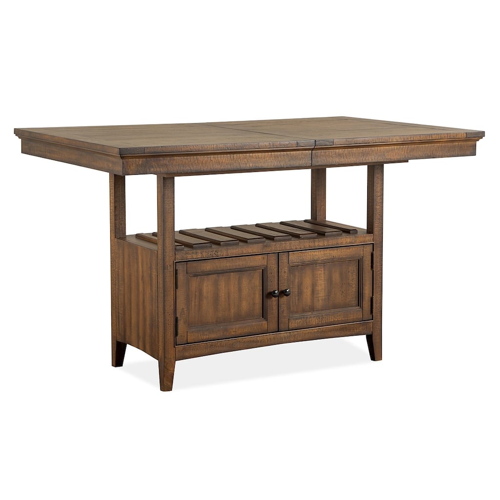 Magnussen Home Bay Creek Toasted Nutmeg Extendable Counter Height Dining Table - 38''W x 60''D x 36''H