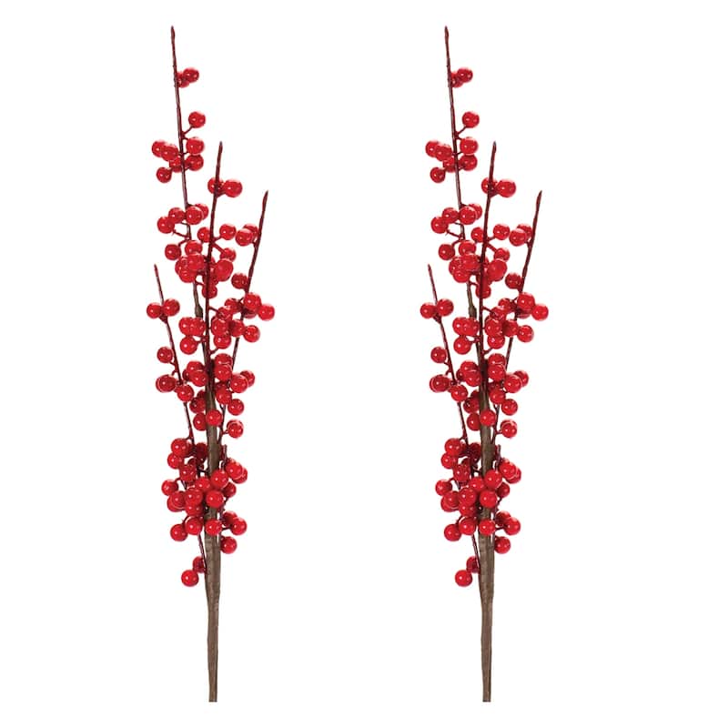 Ilex Berry Stem (Set of 2) - 3.5 x 2.5 x 27