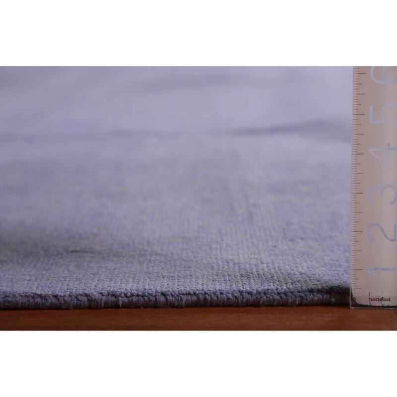 Hand Knotted Oriental 100% Wool Carpet Modern Solid Navy Blue & Blues Gabbeh Area Rug - 13' 10'' X 10' 1''