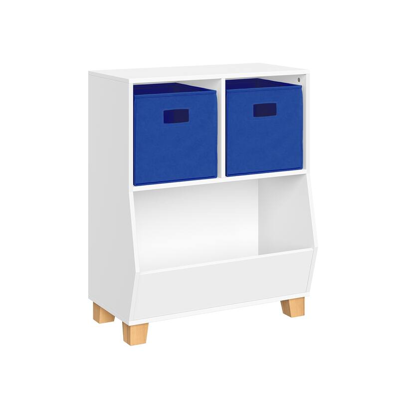 RiverRidge Kids Catch-All 24in Toy Storage Organizer with 2 Cubbies and 2 Storage Compartments - with Optional Bins