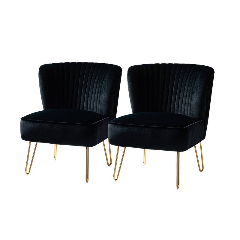 Barto Upholstered Side Chair with Tufted Back Set of 2 by HULALA HOME