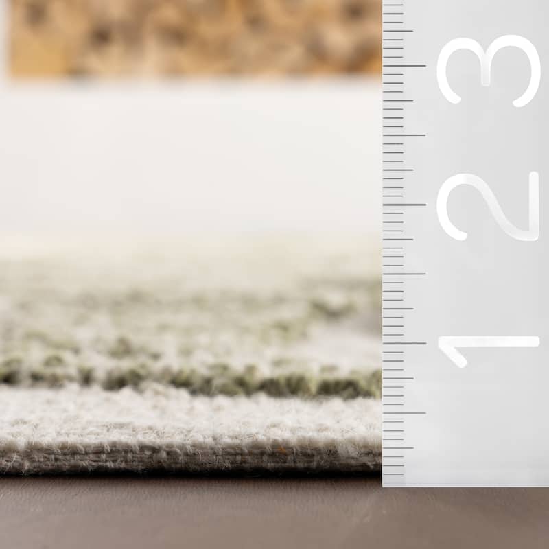 Carmeon Hamilton Sage Bohemian Floral Wool Rug