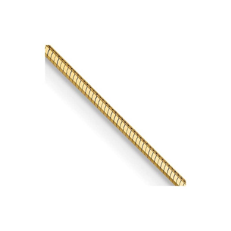 Curata 14k Yellow Gold 0.8mm Diamond Cut Octagonal Snake Chain Necklace Options: 16 18