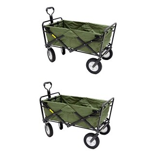 Mac Sports Collapsible Folding Steel Frame Garden Utility Wagon Cart (2 ...
