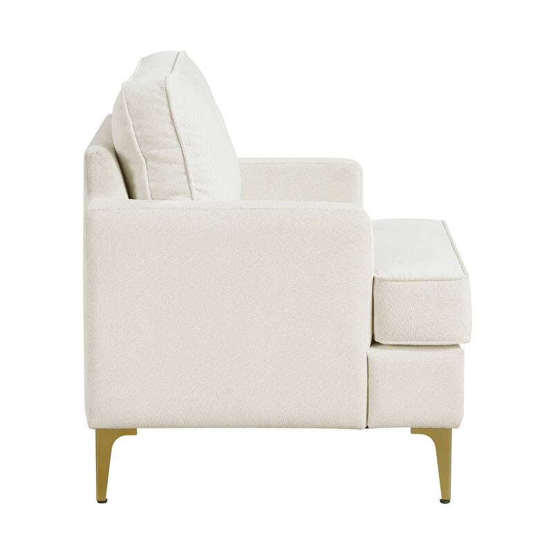 Grove 28.5" Chenille Accent Chair - Brushed Gold Finish Metal Legs