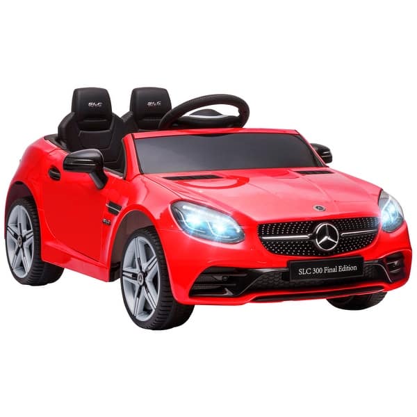 slide 2 of 13, Kids 12V Mercedes SLC 300 Electric Car with Remote Control, Music, and Shock Absorbers, Safe and Engaging Fun for Ages 3-6 Red