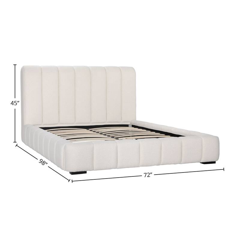 Barton Fabric Bed, Cream, Queen