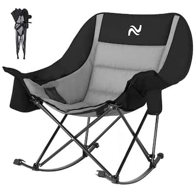 Oversized Rocking Camping Chair for Adults, Cup Holder, Carry Bag