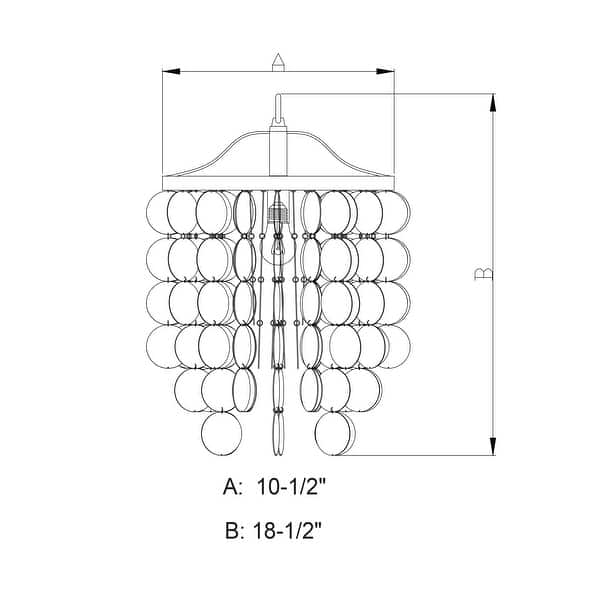 Elsa Satin Nickel Coastal Capiz Shell Pendant Ceiling Light - 10.5-in W x 18-in H x 10.5-in D