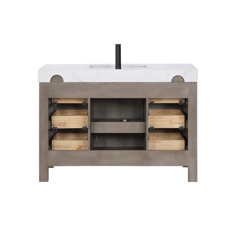 Leon 48 in. Single Bathroom Vanity with Composite Stone Top