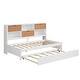 preview thumbnail 16 of 17, Twin Bed Frame with Trundle Bed and Bookcase, Wooden Captain Bed Built-in Led Downlight and USB Port for Guest Room, Bedroom