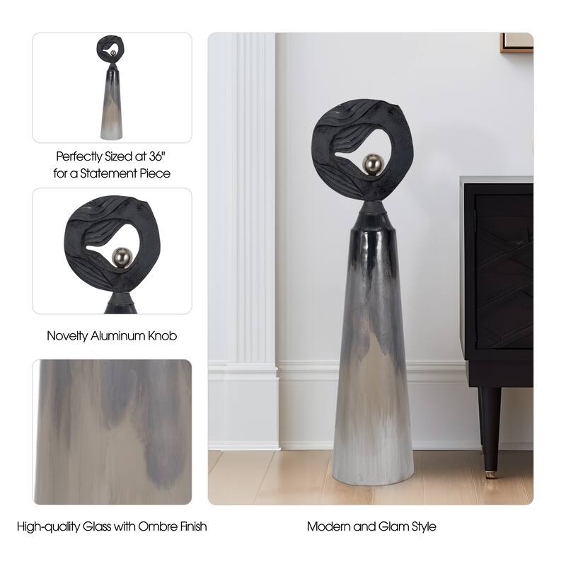 Sagebrook Home Modern Aluminum & Iron Decorative Vase - Sleek Contemporary Metal Accent