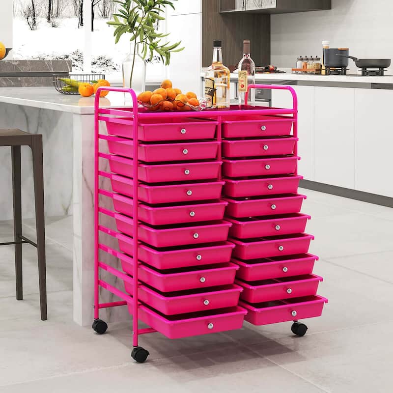 Costway 20 Drawers Rolling Cart Storage Scrapbook Paper Studio - See Details