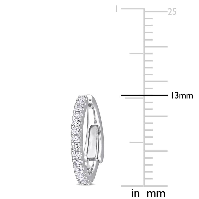 Miadora 14k White Gold 1/6ct TDW Diamond Hoop Earrings
