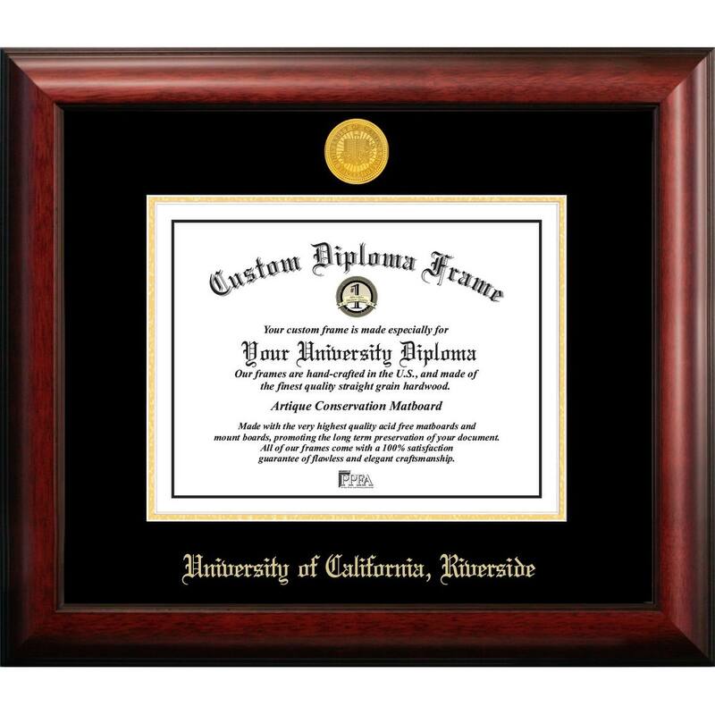 UC Riverside 11w x 8.5h Gold Embossed Diploma Frame