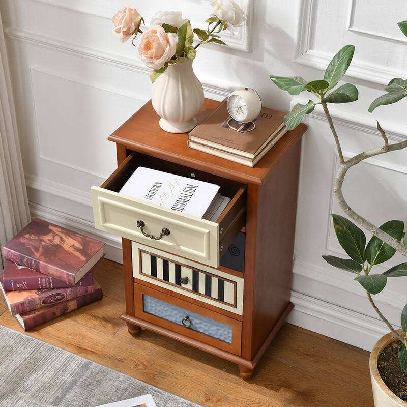 4-Drawer Hand-Carved Accent Chest